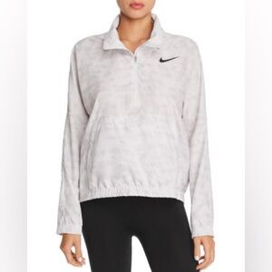 Nike Light Gray Patterned Women's Quarter-Zip Windbreaker